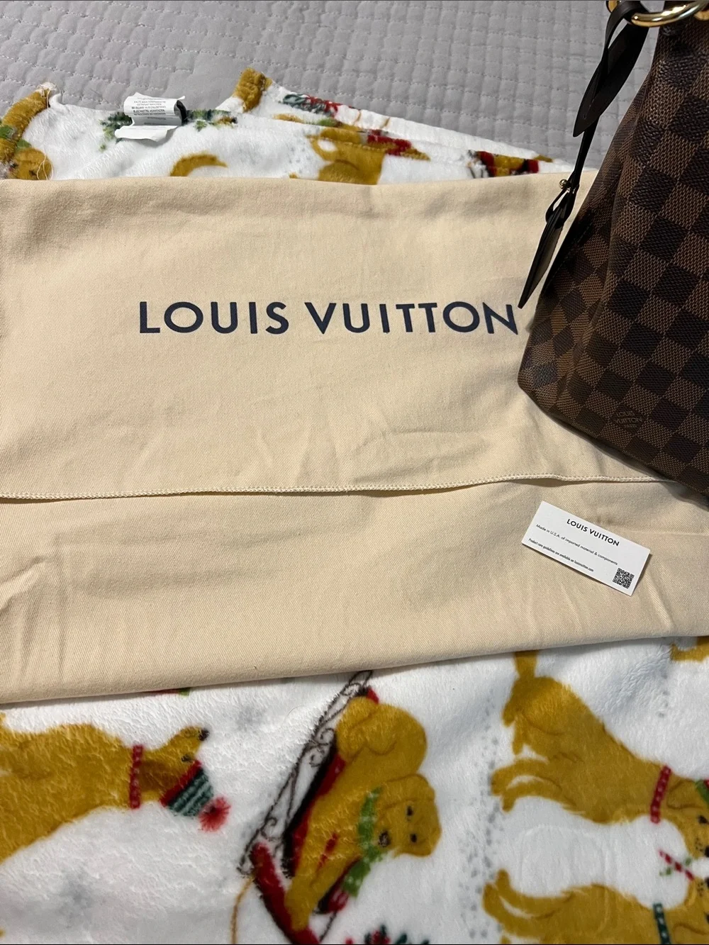 Louis Vuitton Brown Damier Ebene NEW Shoulder Bag with Red Interior Trim PM